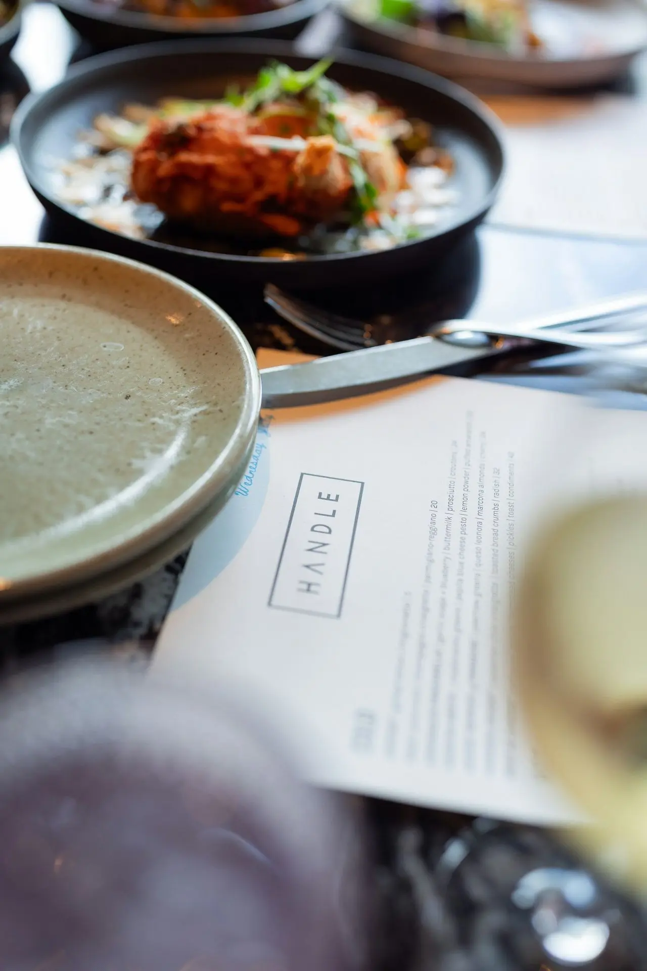 A close up of a plate of food on a table